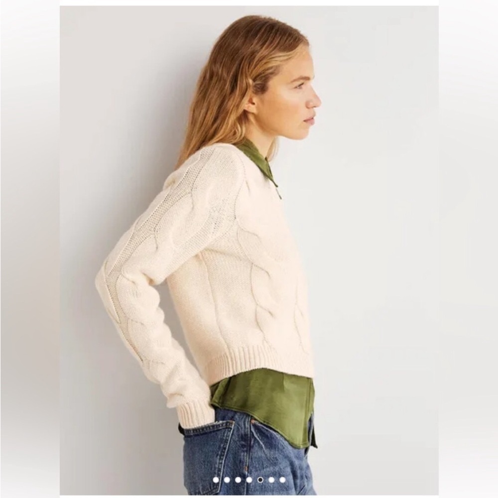 Boden Sweater Cable Knit in Warm Ivory Crewneck - Picture 4 of 6
